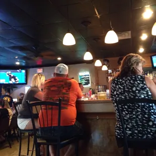 This is a picture of the bar area and a part of the eating area. Pretty nice place to eat.