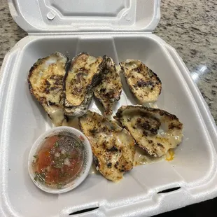 Grilled oysters were good.