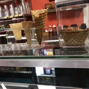 Waffle cones for ice cream