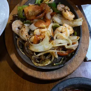 Fajita Veracruz (with shrimp)  comes with rice,beans and tortillas
