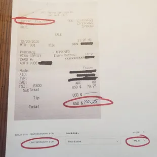 Waiter Francisco takes a cash tip and then adds a little extra for himself. POS should be fired.