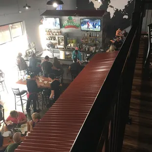 From the upstairs dining area