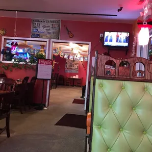 the interior of a mexican restaurant