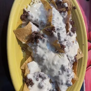 Nachos with Ground Beef and Cheese