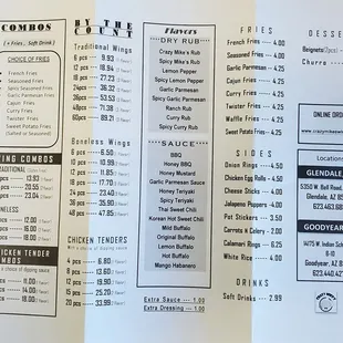 Menu as of 4/4/22