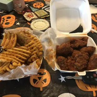 Mild Buffalo Boneless Wings &amp; Waffle Fries