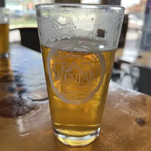 Crazy Mountain pint glass
