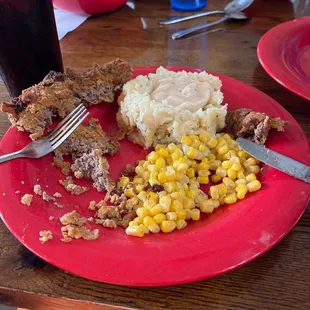 a plate of food and drink