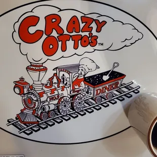 a plate with a train on it