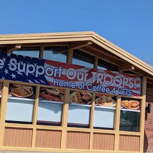 the front of a restaurant