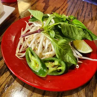 Condiments for pho.