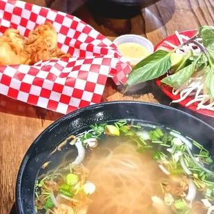 Cajun Crawfish Pho, Chicken Pho, Cajun bombs