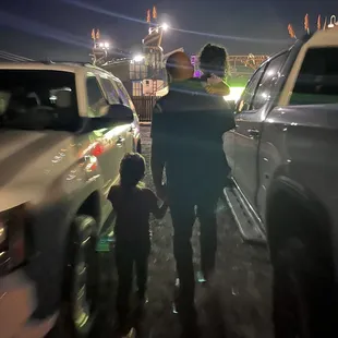 My dad and his nieces heading into Crazy Ravens