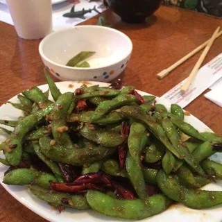 Spicy Garlic Edamame