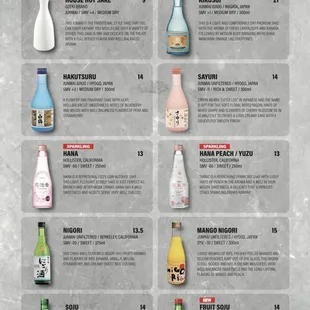 menu, sushi and sashimi