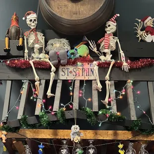 skeletons on a shelf