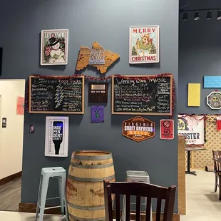 a wall with a bunch of signs on it