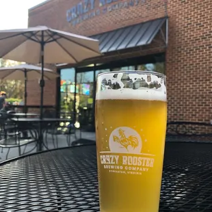 Earth And Sky American Wheat Ale on the patio!