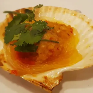 Garlic scallop. Tasty but very salty.