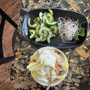 House salad and cucumber salad