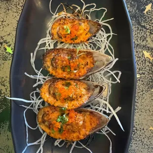 Baked mussels
