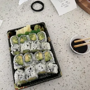 3. Cucumber and Avocado Roll