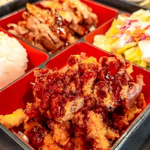 Bento Box w Chicken Katsu and Chicken Teriyaki