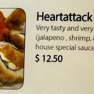 a menu for a restaurant