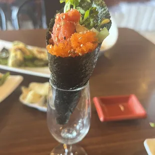 Spicy tuna hand roll