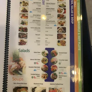 menu, sushi and sashimi