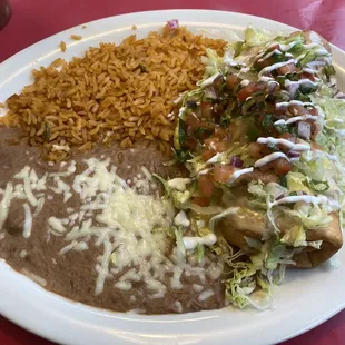 Chicken chimichanga combination