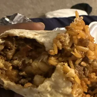 The Meat is old and hard.