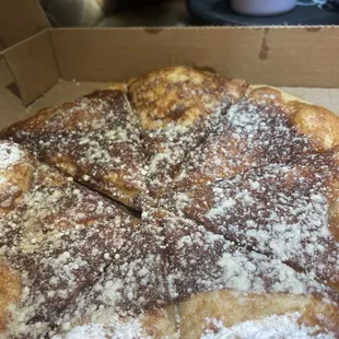 Cinnamon desert pizza was perfect!