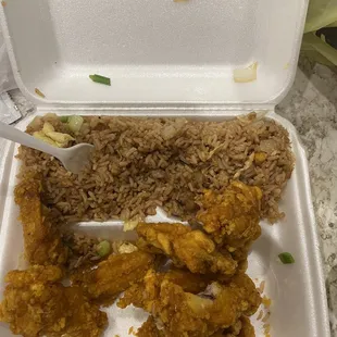 Classic wings and chicken rice