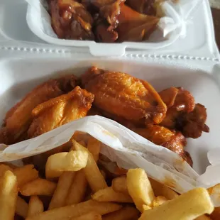 Hot &amp; teriyaki with fries