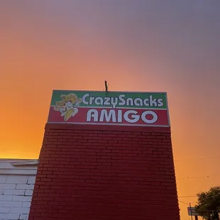 Sign outside. Crazy cool sky tonight.