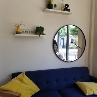 I seriously just want move in! This place is the perfect place for anyone comfy decor that makes you want to sit &amp; stay a while