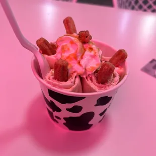 Churro Ice Cream Roll