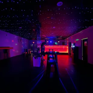 DJ booth and dance floor