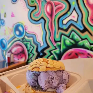 Ube/ Lavender Honey Concha