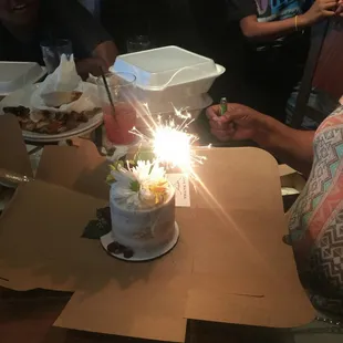 My cake with sparkling candles