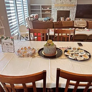 Birthday cake, cake pops and cookies