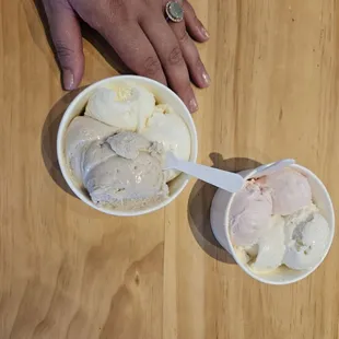 two bowls of ice cream