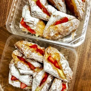 Delicious strawberry croissants.