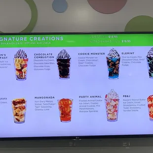 Signature Creations Menu 1 of 2. 10/23/23