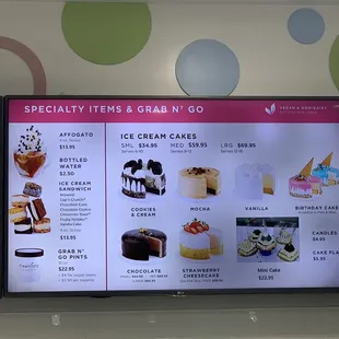 Specialty Items &amp; Grab N' Go Menu 10/23/23