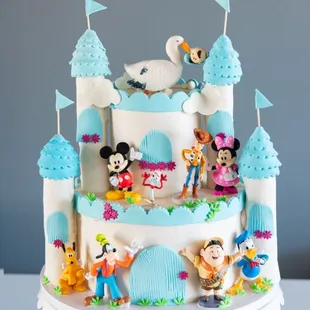 A Disney themed baby shower cake!