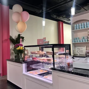 a display of desserts