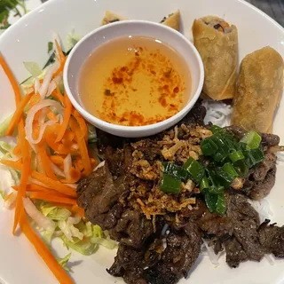 34. Crispy Egg Rolls and Grilled Ribeye Beef