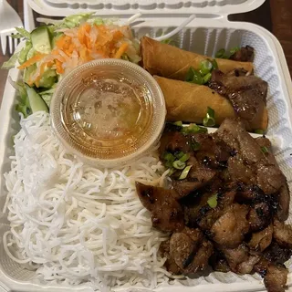 35. Crispy Egg Rolls and Grilled Slices of Pork